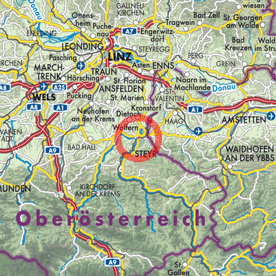 Landkarte Steyr