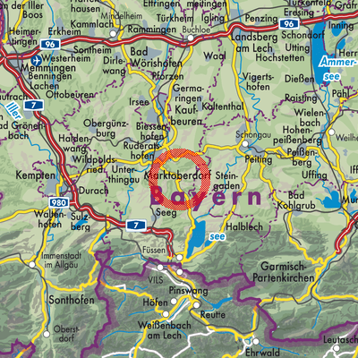 Landkarte Stötten am Auerberg