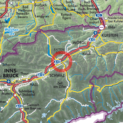 Landkarte Strass im Zillertal