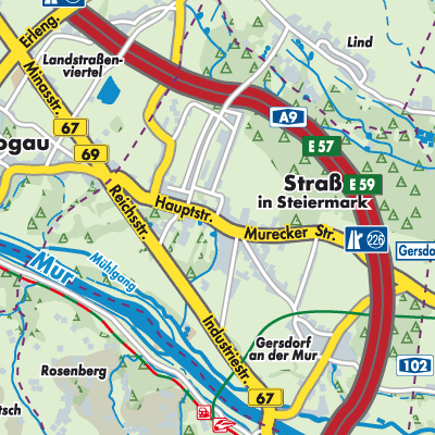 Übersichtsplan Straß in Steiermark