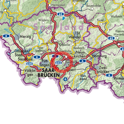 Landkarte Sulzbach/Saar