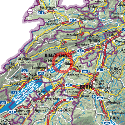 Landkarte Sutz-Lattrigen