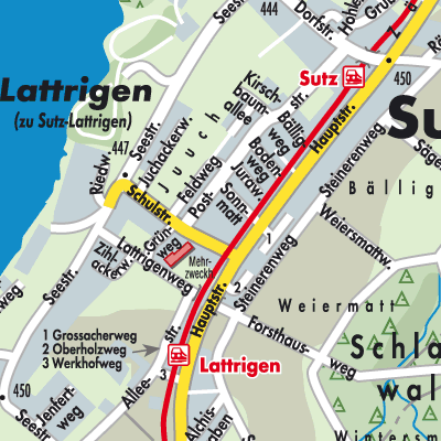 Stadtplan Sutz-Lattrigen