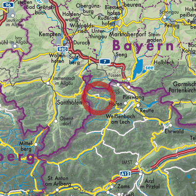 Landkarte Tannheim