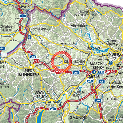 Landkarte Taufkirchen an der Trattnach