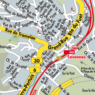 Stadtplan Tavannes