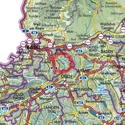 Landkarte Tecknau