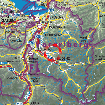 Landkarte Thüringerberg