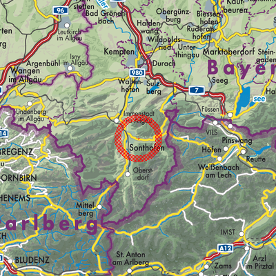 Landkarte Tiefenbach