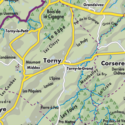 Torny Stadtpläne und Landkarten