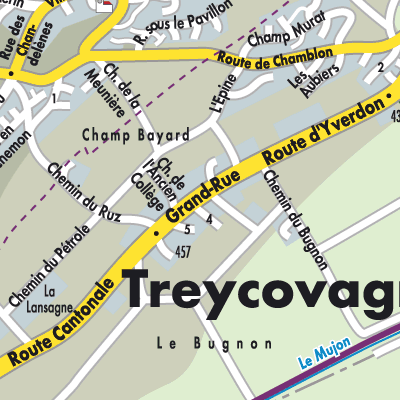 Stadtplan Treycovagnes