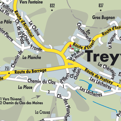 Stadtplan Treyvaux
