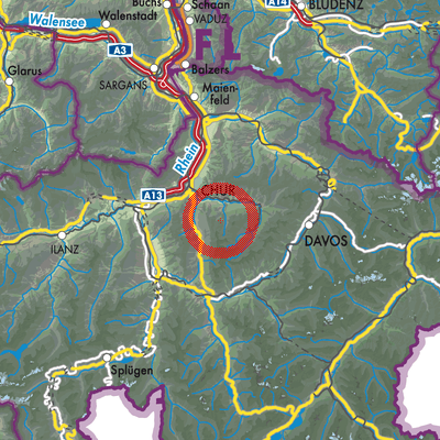 Landkarte Tschiertschen-Praden