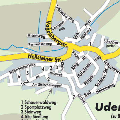Stadtplan Udenhain
