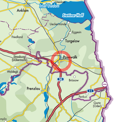 Landkarte Uecker-Randow-Tal