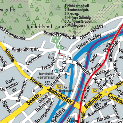 Stadtplan Unterseen