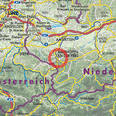 Landkarte Unterzell