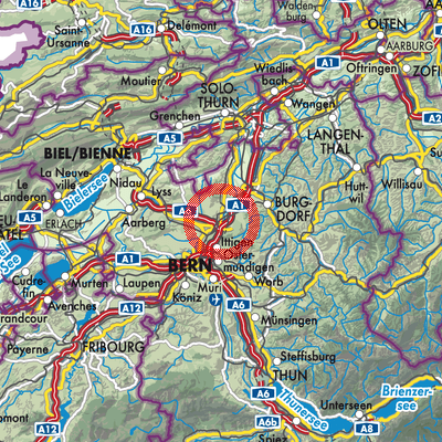 Landkarte Urtenen-Schönbühl