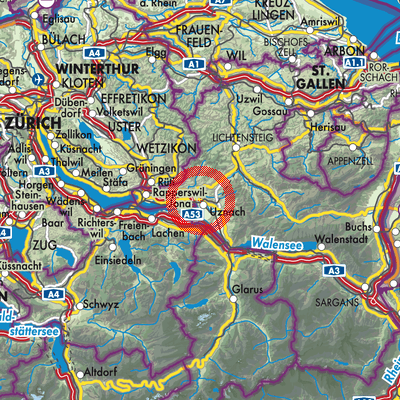 Landkarte Uznach