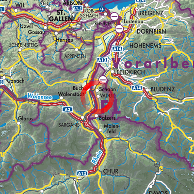 Landkarte Vaduz
