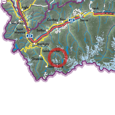 Landkarte Val de Bagnes