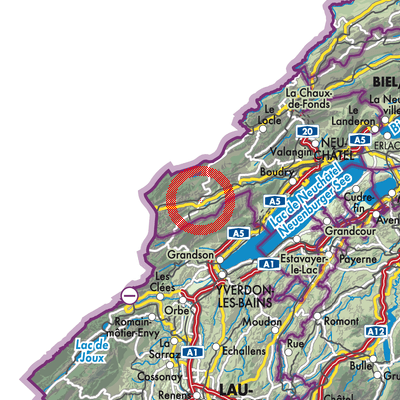 Landkarte Val-de-Travers