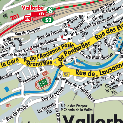 Stadtplan Vallorbe