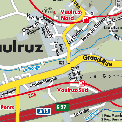 Stadtplan Vaulruz