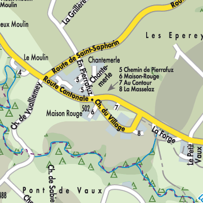 Stadtplan Vaux-sur-Morges