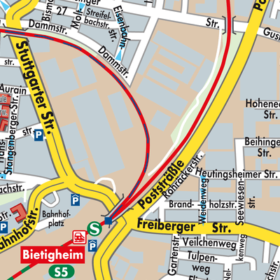 Stadtplan Vereinbarte Verwaltungsgemeinschaft der Stadt Bietigheim-Bissingen
