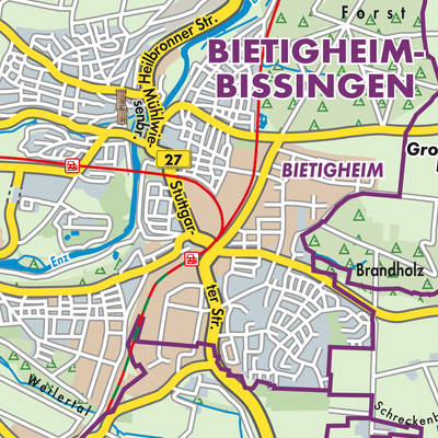 Übersichtsplan Vereinbarte Verwaltungsgemeinschaft der Stadt Bietigheim-Bissingen
