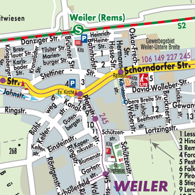 Stadtplan Vereinbarte Verwaltungsgemeinschaft der Stadt Schorndorf