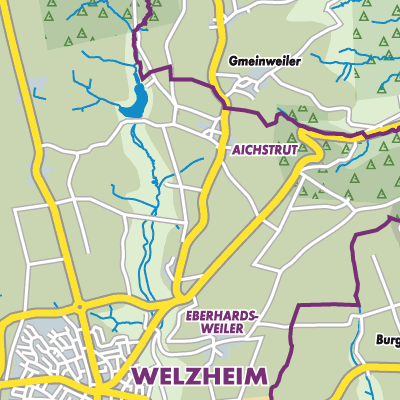 Übersichtsplan Vereinbarte Verwaltungsgemeinschaft der Stadt Welzheim