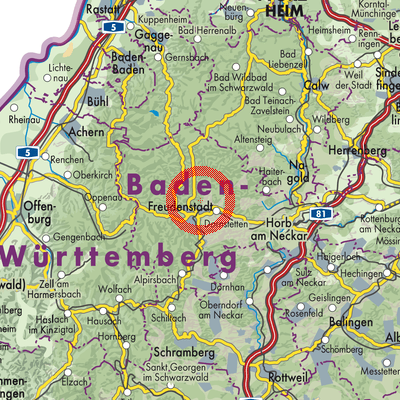 Landkarte Vereinbarte Verwaltungsgemeinschaft Freudenstadt