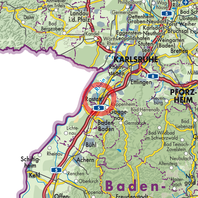 Landkarte Vereinbarte Verwaltungsgemeinschaft Rastatt