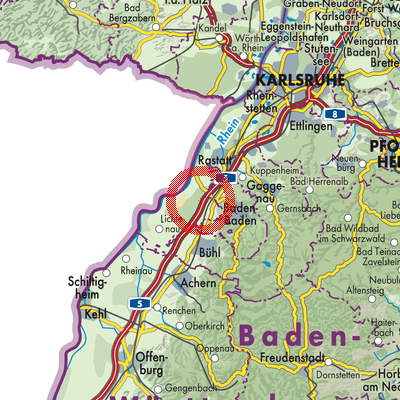 Landkarte Vereinbarte Verwaltungsgemeinschaft Sinzheim