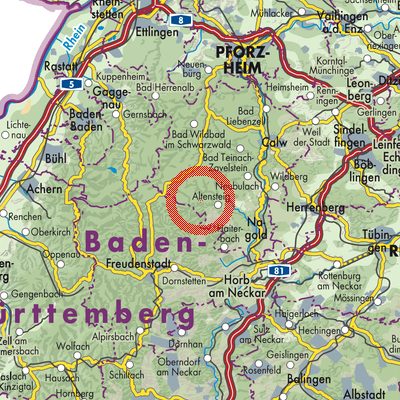 Landkarte Verwaltungsgemeinschaft Altensteig
