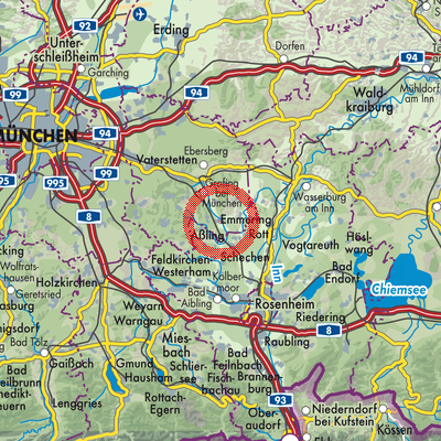 Landkarte Verwaltungsgemeinschaft Aßling
