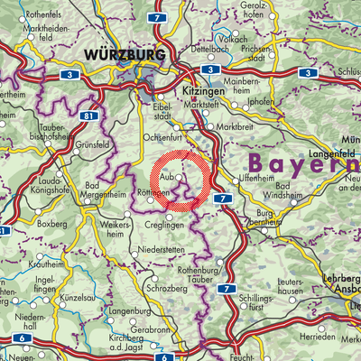 Landkarte Verwaltungsgemeinschaft Aub