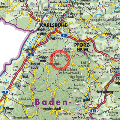 Landkarte Verwaltungsgemeinschaft Bad Herrenalb