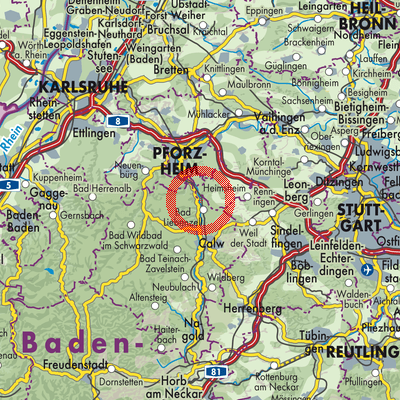 Landkarte Verwaltungsgemeinschaft Bad Liebenzell