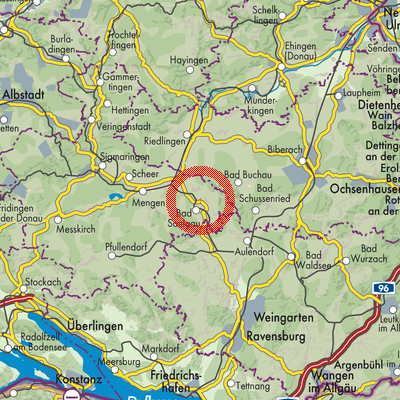Landkarte Verwaltungsgemeinschaft Bad Saulgau