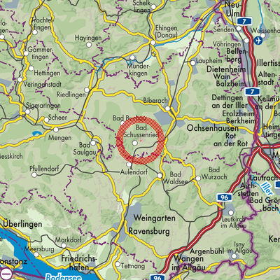 Landkarte Verwaltungsgemeinschaft Bad Schussenried