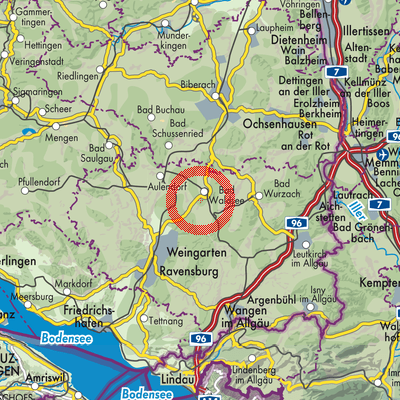Landkarte Verwaltungsgemeinschaft Bad Waldsee