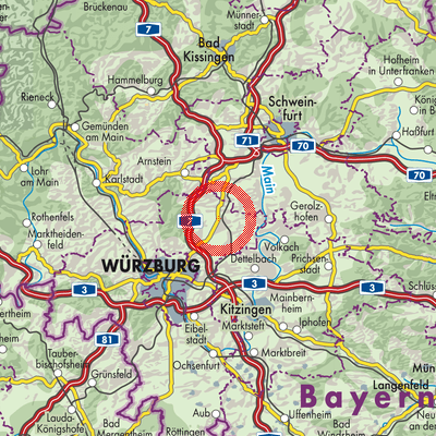 Landkarte Verwaltungsgemeinschaft Bergtheim