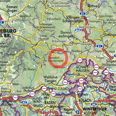 Landkarte Verwaltungsgemeinschaft Bonndorf im Schwarzwald