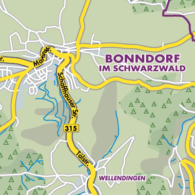 Übersichtsplan Verwaltungsgemeinschaft Bonndorf im Schwarzwald