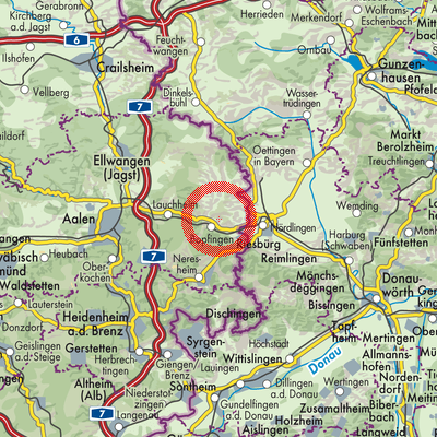 Landkarte Verwaltungsgemeinschaft Bopfingen