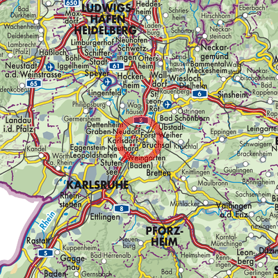 Landkarte Verwaltungsgemeinschaft Bruchsal