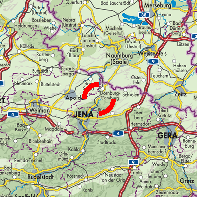 Landkarte Verwaltungsgemeinschaft Dornburg-Camburg